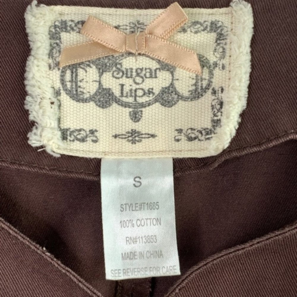 SUGAR LIPS Brown Embroidered Jacket #AA17 - Picture 7 of 7